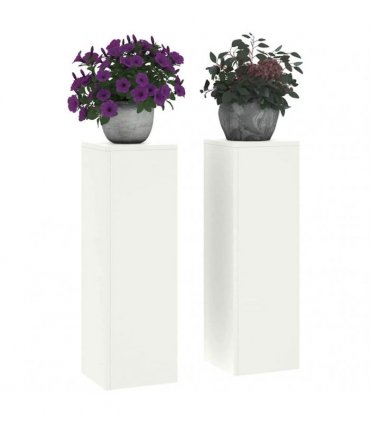 vidaXL Plant Stand 2 pcs White 24 x 24 x 75 cm Steel — Model: 2x (75 cm)
