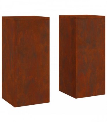 vidaXL Plant Stand 2 pcs Rusty 24 x 24 x 55 cm Weathering Steel — Model: 2x (55 cm)