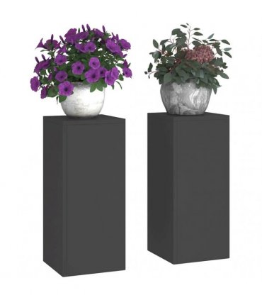 vidaXL Plant Stand 2 pcs Black 24 x 24 x 55 cm Steel — Model: 2x (55 cm)