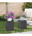 vidaXL Plant Stand 2 pcs Black 24 x 24 x 35 cm Steel — Model: 2x (35 cm)
