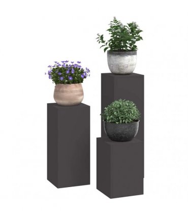 vidaXL Plant Stand 3 pcs Black Steel — Model: 3x (35/55/75 cm)