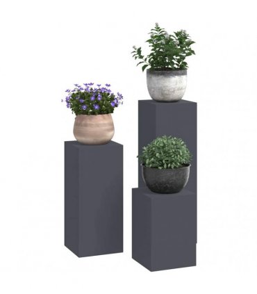 vidaXL Plant Stand 3 pcs Anthracite Steel — Model: 3x (35/55/75 cm)