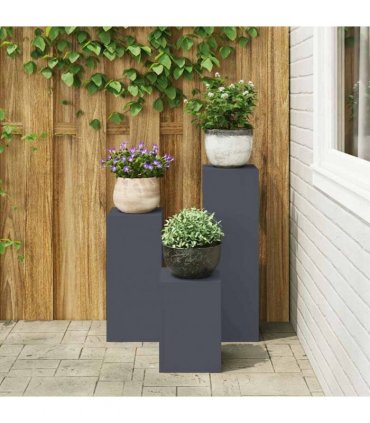 vidaXL Plant Stand 3 pcs Anthracite Steel — Model: 3x (35/55/75 cm)