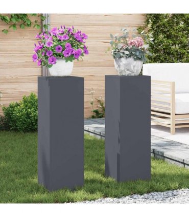 vidaXL Plant Stand 2 pcs Anthracite 24 x 24 x 75 cm Steel — Model: 2x (75 cm)