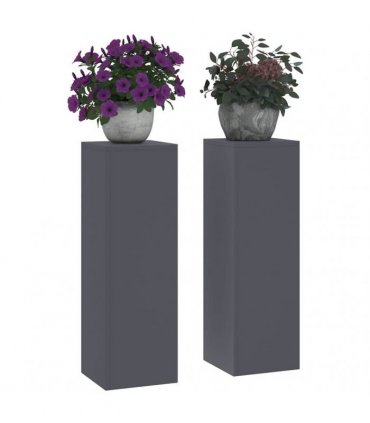 vidaXL Plant Stand 2 pcs Anthracite 24 x 24 x 75 cm Steel — Model: 2x (75 cm)