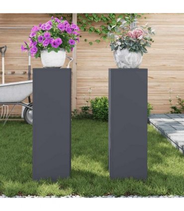 vidaXL Plant Stand 2 pcs Anthracite 24 x 24 x 75 cm Steel — Model: 2x (75 cm)