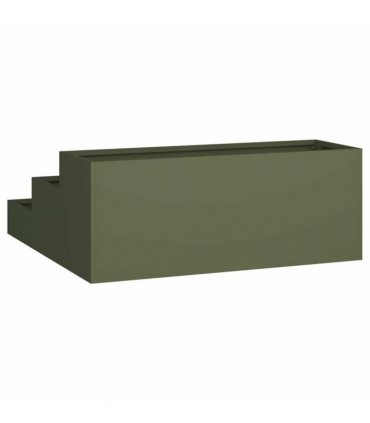 vidaXL Garden Planter Olive Green 90 x 90 x 35 cm Cold-rolled Steel