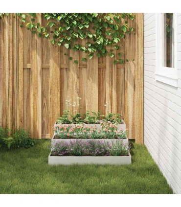 vidaXL Garden Planter Silver 90 x 90 x 35 cm Stainless Steel
