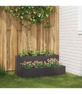 vidaXL Garden Planter Black 100 x 60 x 45 cm Cold-rolled Steel