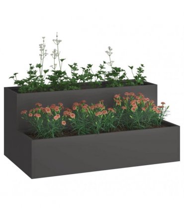 vidaXL Garden Planter Black 100 x 60 x 45 cm Cold-rolled Steel
