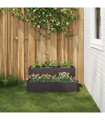 vidaXL Garden Planter Black 100 x 60 x 45 cm Cold-rolled Steel