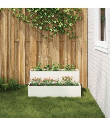 vidaXL Garden Planter White 100 x 60 x 45 cm Cold-rolled Steel