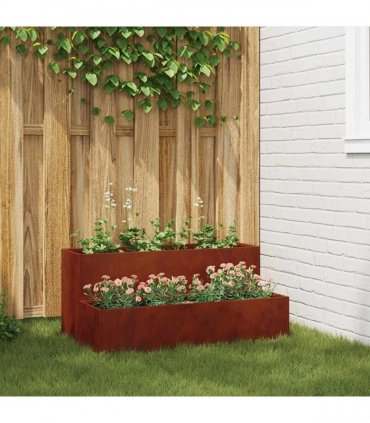 vidaXL Garden Planter Rusty 100 x 60 x 45 cm Weathering Steel