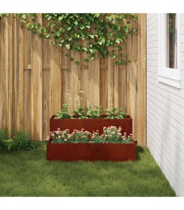 vidaXL Garden Planter Rusty 100 x 60 x 45 cm Weathering Steel