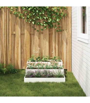vidaXL Garden Planter White 90 x 90 x 35 cm Cold-rolled Steel