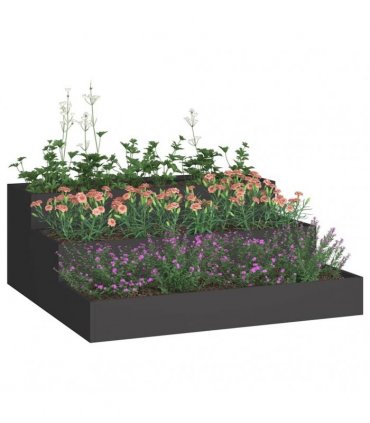 vidaXL Garden Planter Black 90 x 90 x 35 cm Cold-rolled Steel