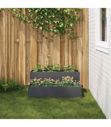 vidaXL Garden Planter Anthracite 100 x 60 x 45 cm Cold-rolled Steel