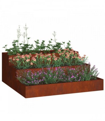 vidaXL Garden Planter Rusty 90 x 90 x 35 cm Weathering Steel