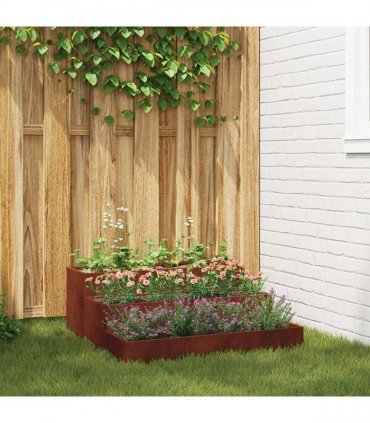 vidaXL Garden Planter Rusty 90 x 90 x 35 cm Weathering Steel