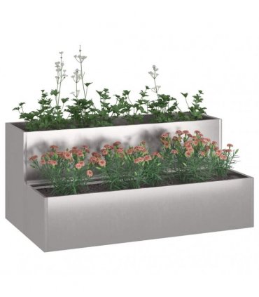 vidaXL Garden Planter Silver 100 x 60 x 45 cm Stainless Steel