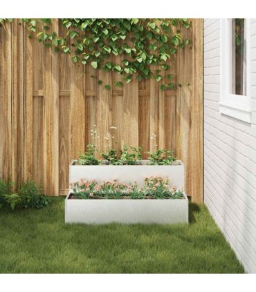 vidaXL Garden Planter Silver 100 x 60 x 45 cm Stainless Steel