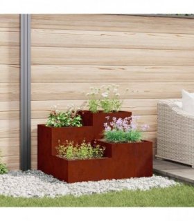 vidaXL Garden Planter Rusty 80 x 80 x 60 cm Weathering Steel