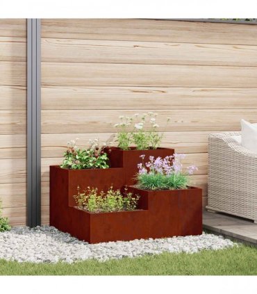 vidaXL Garden Planter Rusty 80 x 80 x 60 cm Weathering Steel
