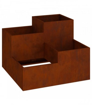 vidaXL Garden Planter Rusty 80 x 80 x 60 cm Weathering Steel