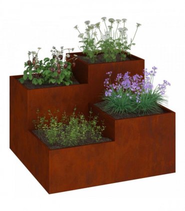 vidaXL Garden Planter Rusty 80 x 80 x 60 cm Weathering Steel