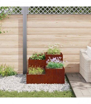 vidaXL Garden Planter Rusty 80 x 80 x 60 cm Weathering Steel