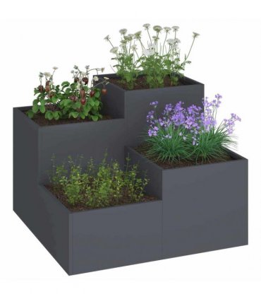 vidaXL Garden Planter Anthracite 80 x 80 x 60 cm Steel