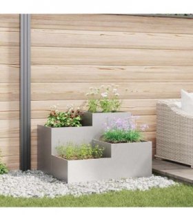 vidaXL Garden Planter Silver 80 x 80 x 60 cm Stainless steel