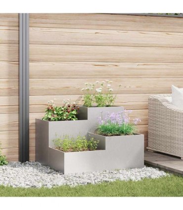vidaXL Garden Planter Silver 80 x 80 x 60 cm Stainless steel