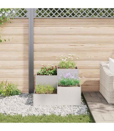 vidaXL Garden Planter Silver 80 x 80 x 60 cm Stainless steel