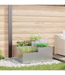 vidaXL Garden Planter Silver 80 x 80 x 48 cm Galvanised steel