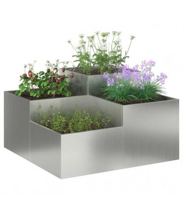 vidaXL Garden Planter Silver 80 x 80 x 48 cm Galvanised steel