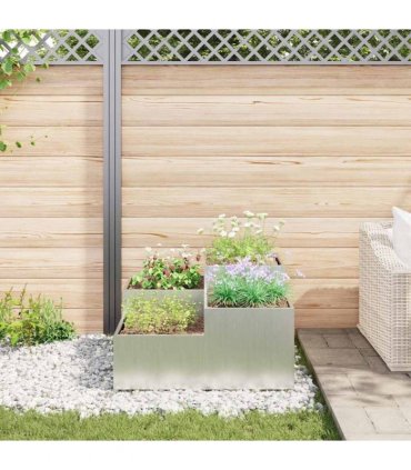 vidaXL Garden Planter Silver 80 x 80 x 48 cm Galvanised steel