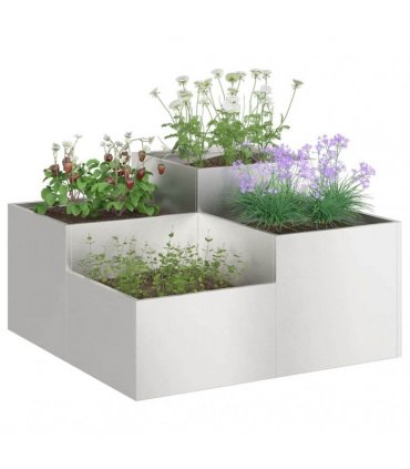vidaXL Garden Planter Silver 80 x 80 x 48 cm Stainless steel