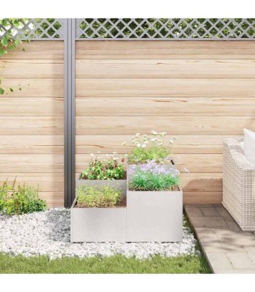 vidaXL Garden Planter Silver 80 x 80 x 48 cm Stainless steel