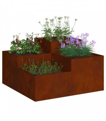 vidaXL Garden Planter Rusty 100 x 100 x 48 cm Weathering Steel