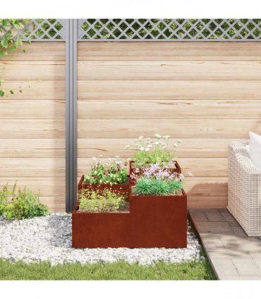 vidaXL Garden Planter Rusty 100 x 100 x 48 cm Weathering Steel