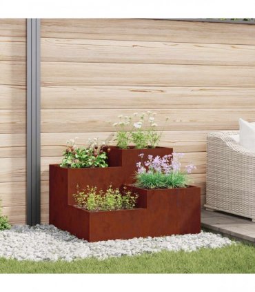 vidaXL Garden Planter Rusty 100 x 100 x 60 cm Weathering Steel