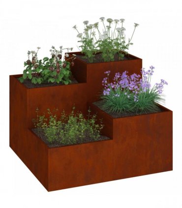 vidaXL Garden Planter Rusty 100 x 100 x 60 cm Weathering Steel