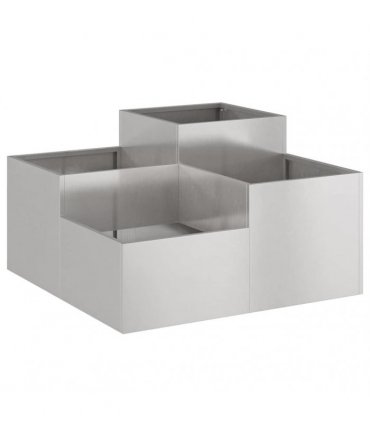 vidaXL Garden Planter Silver 100 x 100 x 48 cm Stainless steel