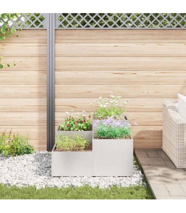 vidaXL Garden Planter Silver 100 x 100 x 48 cm Stainless steel