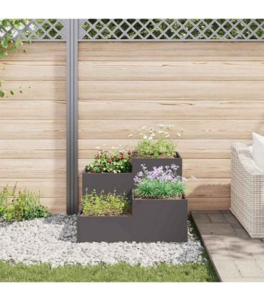 vidaXL Garden Planter Black 80 x 80 x 60 cm Steel