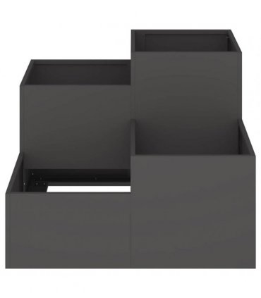 vidaXL Garden Planter Black 80 x 80 x 60 cm Steel