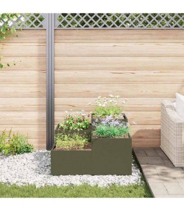 vidaXL Garden Planter Olive green 80 x 80 x 48 cm Steel
