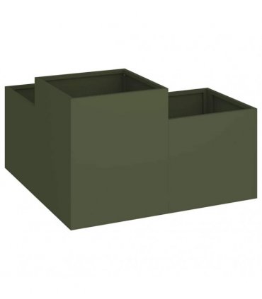 vidaXL Garden Planter Olive green 80 x 80 x 48 cm Steel