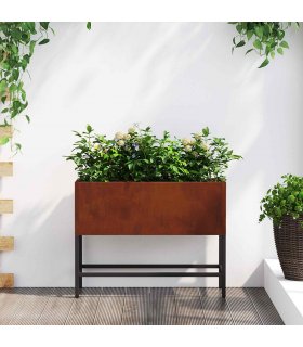 vidaXL Raised Garden Planter Rusty 60 x 26 x 45 cm Weathering Steel